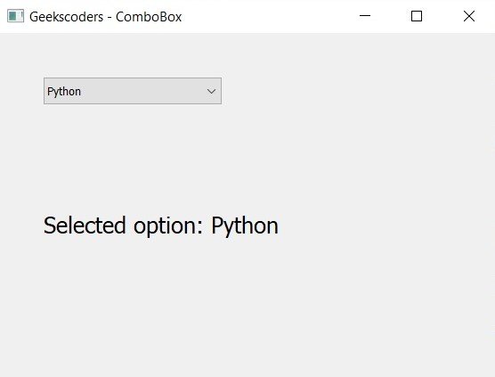 How to Create ComboBox in PyQt5