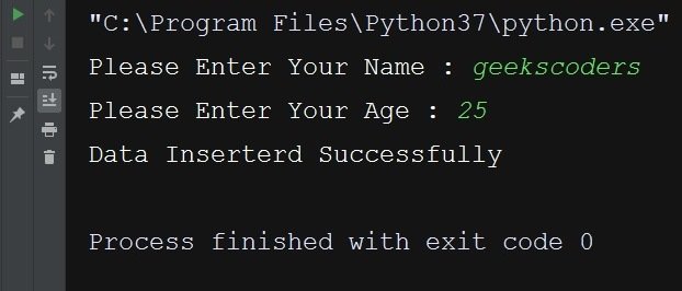 Python Mysql Connector Data Inserted