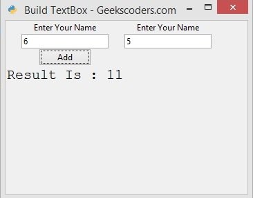 How to Build TextBox in Python TKinter