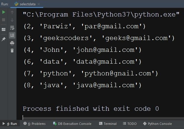 Python MS Access Selecting Data