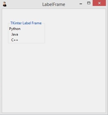 TKinter Tutorial - TKinter LabelFrame