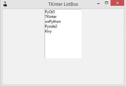 TKinter Tutorial - TKinter ListBox
