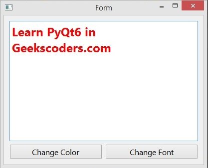 PyQt6 ColorDialog & FontDialog