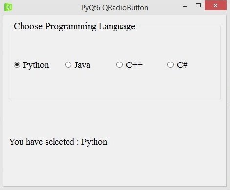 How to Create QRadioButton in PyQt6