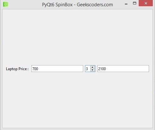 How to Create SpinBox in PyQt6