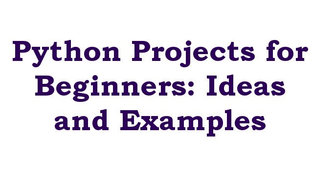 Python Projects for Beginners: Ideas and Examples