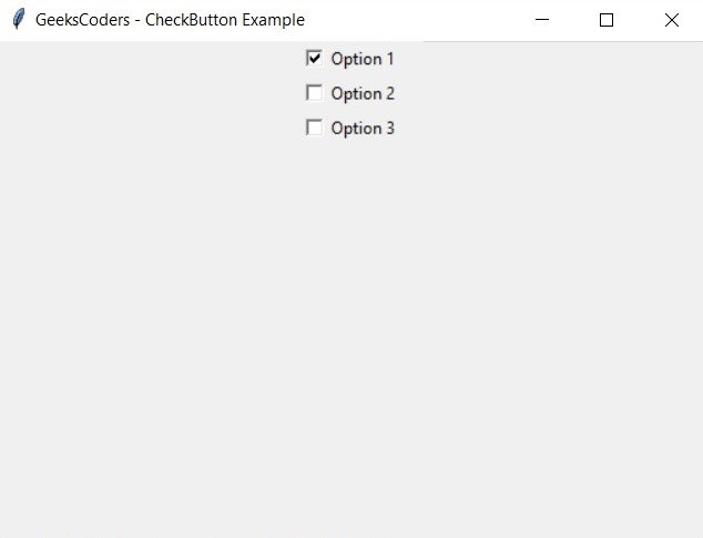 How to Create CheckButton in Python TKinter