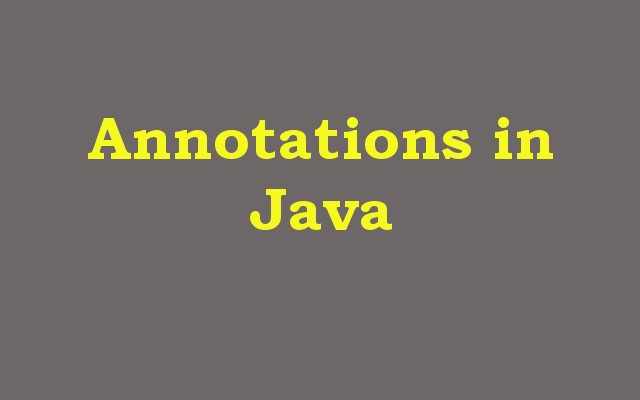 Annotations in Java