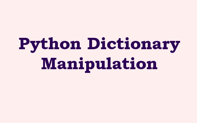 Dictionary in Python