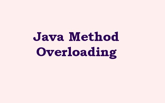 Java Method Overloading