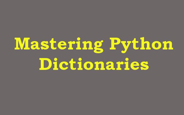 Python Dictionaries Example