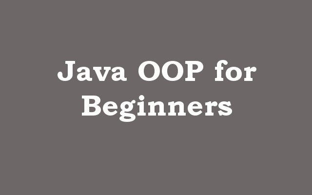 Java OOP for Beginners