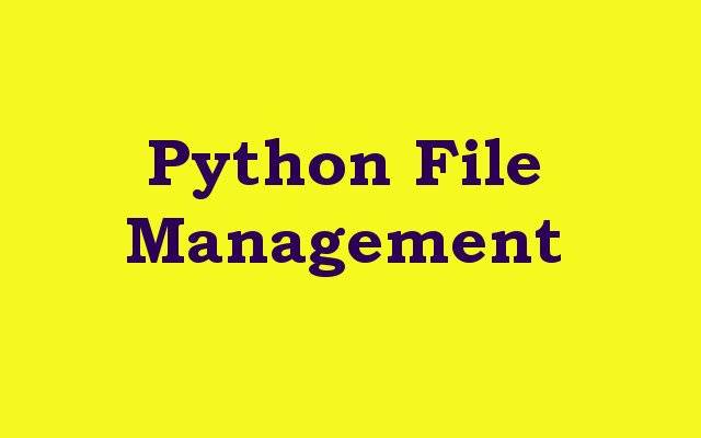 Python File Management